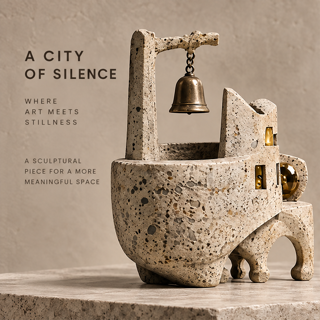 City of Silence sculpture — Sculpted Perspective, different angles reveal new stories, a timeless form that transforms any space