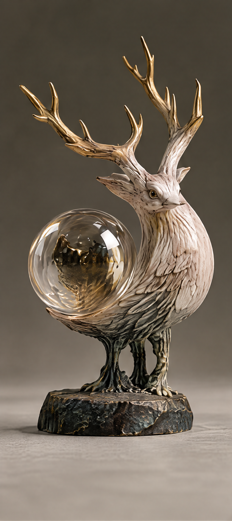 Time in Reverse — Art Lives Deeper, a sculpture inspired by nature’s reversed flow, interior moody scene