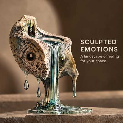 Nature in Emotion — Sculpted Emotions, a landscape of feeling for your space, stone surface with dramatic warm light scene