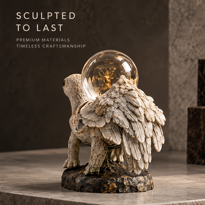 A World in Reverse — Sculpted to Last, premium materials timeless craftsmanship, side view with marble backdrop