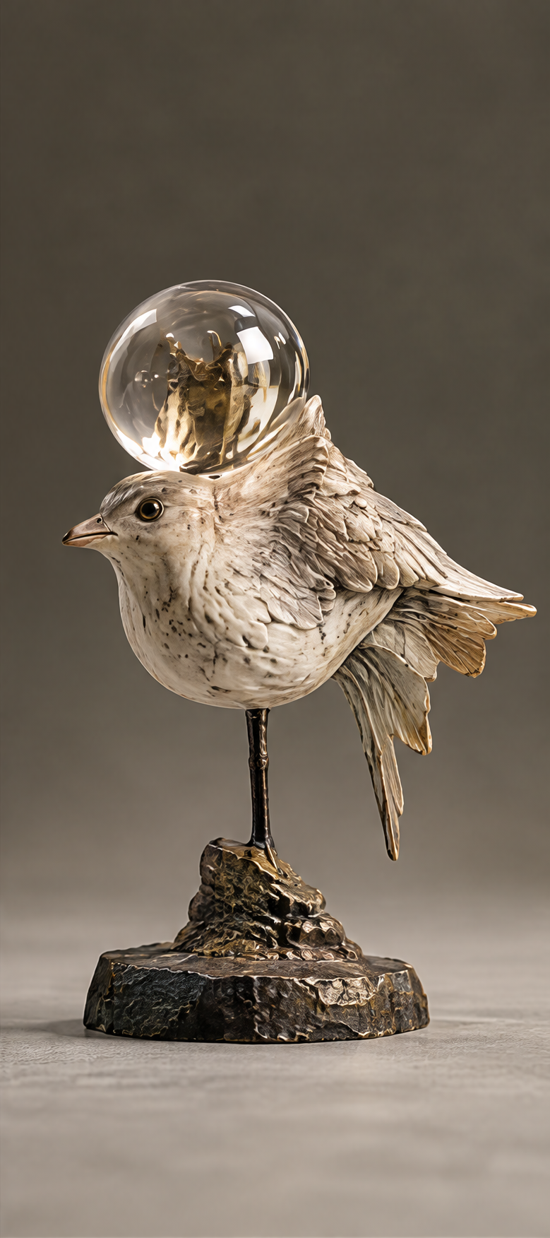 Art in Stillness — Timeless Perspective, beauty from every angle, side view with warm ambient light