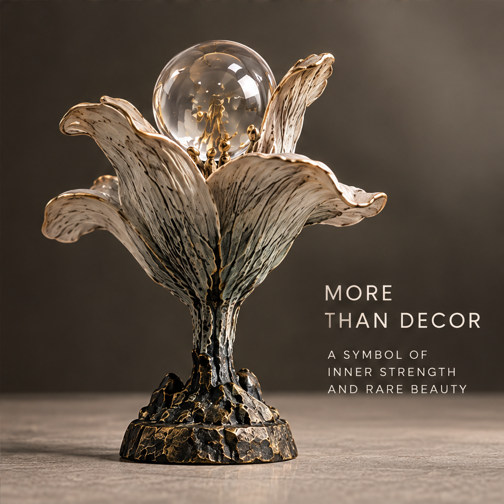 Art in Reverse — More Than Decor, a symbol of inner strength and rare beauty, neutral stone surface scene